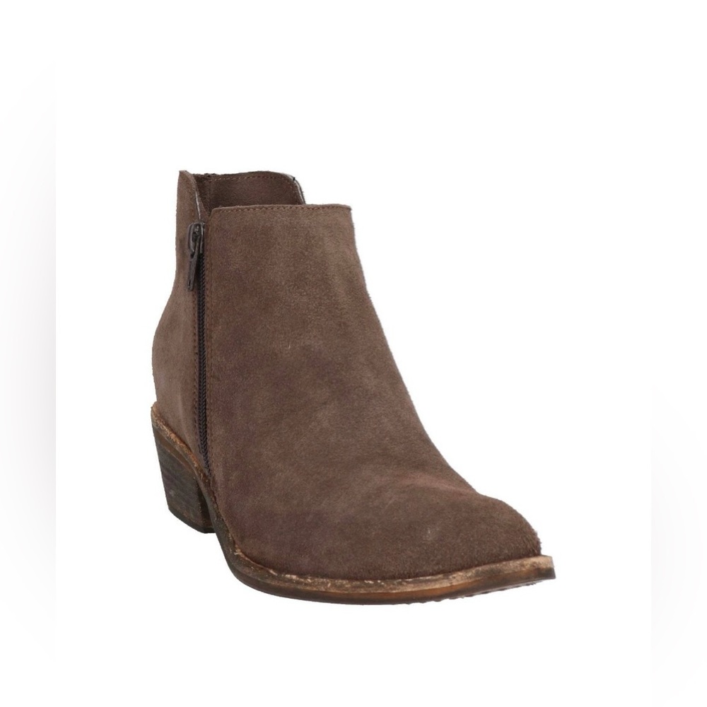 OROSCURO Italy Brown Suede Ankle Boots EU38 Leather Sole Zip